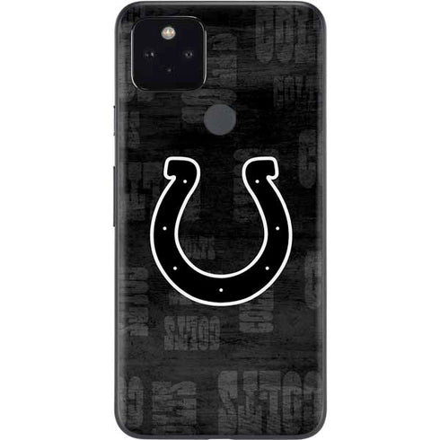NFL Indianapolis Colts Black & White Google Pixel 5a Skin